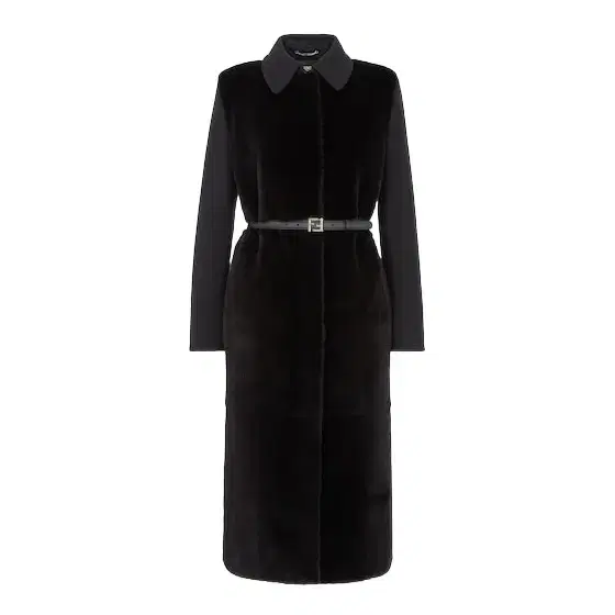 Fendi Straight-cut, single-breasted long coat with lapel collar
