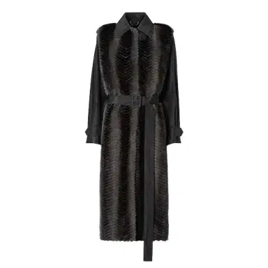 Fendi Long trench coat with shirt collar and long sleeves | Thumbnail 1