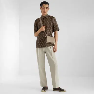 Fendi Oversized shirt with Italian-style collar and short sleeves | Thumbnail 4