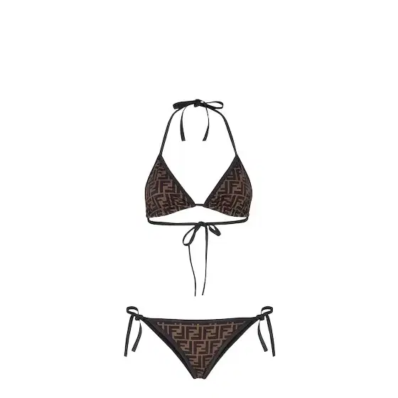 Fendi Two-piece swimsuit with triangle top and briefs with side