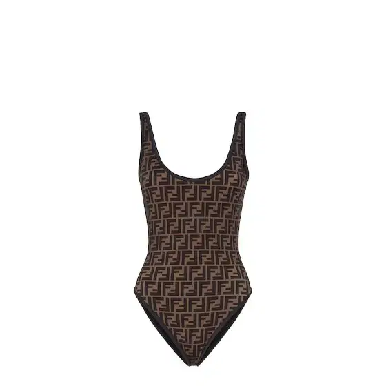 Fendi Reversible swimsuit made from brown Lycra® with full FF