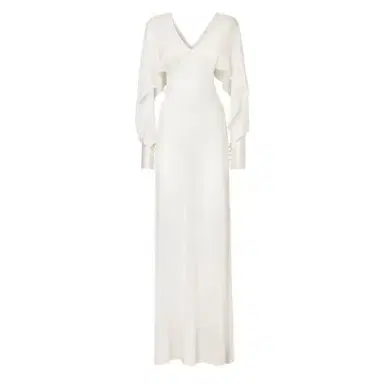 Fendi Long dress with a flowing silhouette, featuring cape | Thumbnail 1 Fendi Long dress with a flowing silhouette, featuring cape | Thumbnail 1
