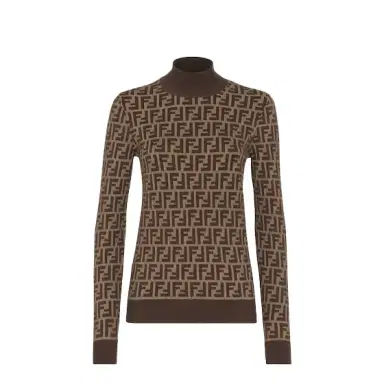 Fendi Figure-hugging jumper with a high collar and long sleeves | Thumbnail 1