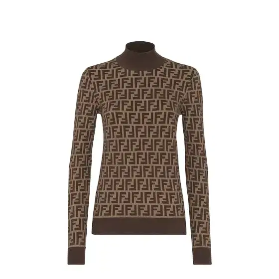 Fendi Figure-hugging jumper with a high collar and long sleeves