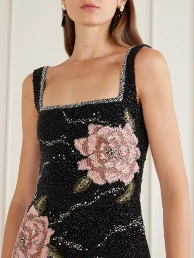 Clio Peppiatt Peony Embellished Mini Dress | Thumbnail 4