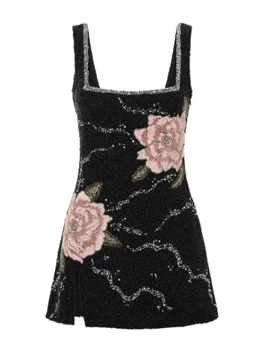 Clio Peppiatt Peony Embellished Mini Dress | Thumbnail 1