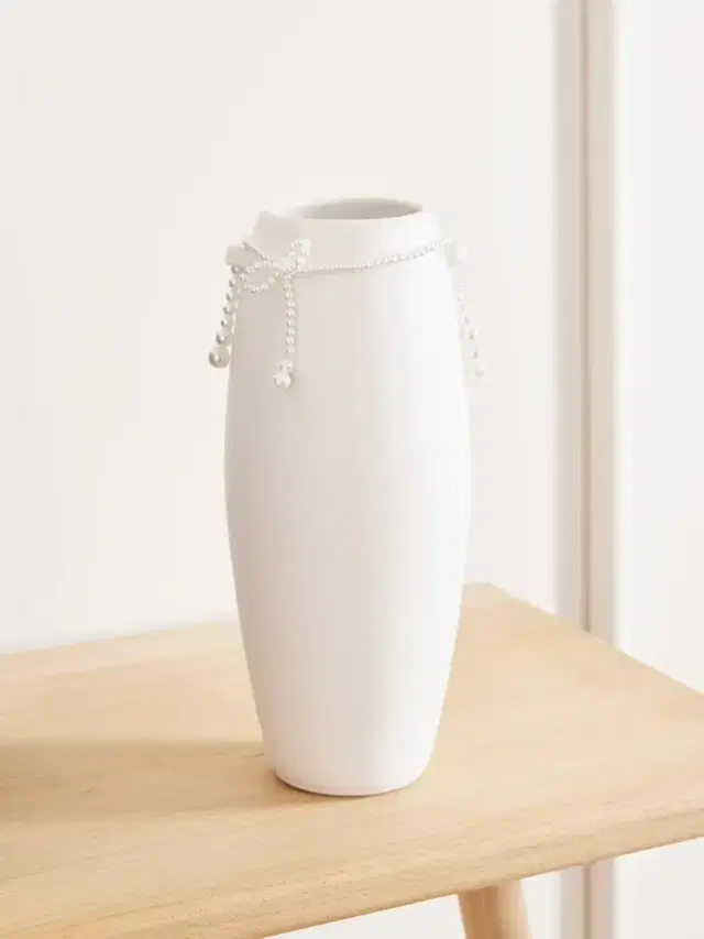 Completedworks Pearl-effect Bead-embellished Ceramic Medium Vase