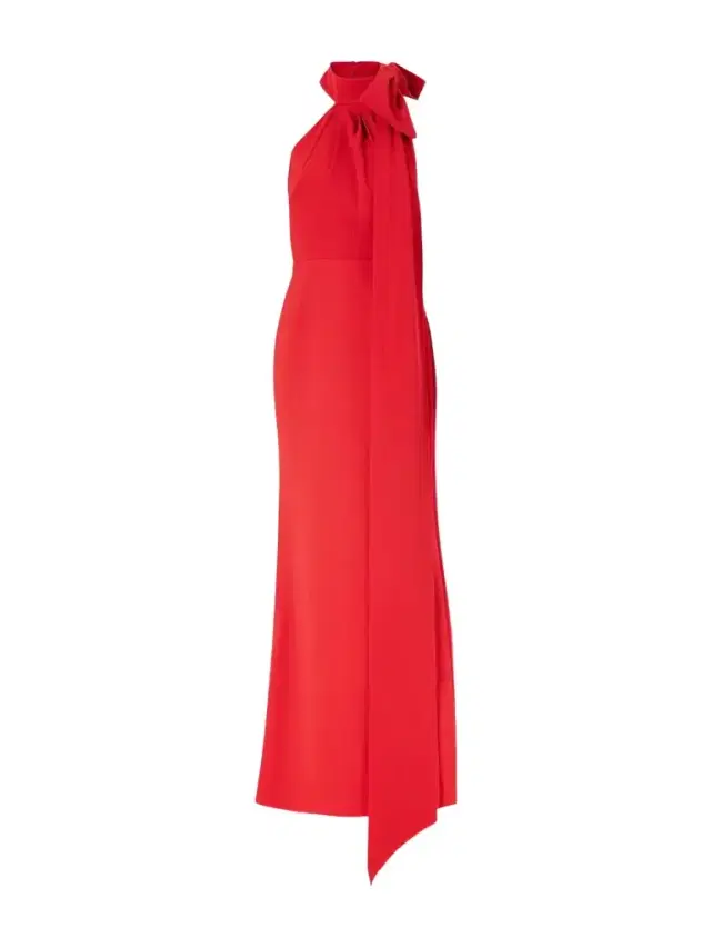 Rebecca Vallance Raziel Bow-detailed Crepe Gown