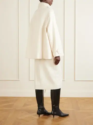 Lanvin Belted Leather-trimmed Wool Trench Coat | Thumbnail 3