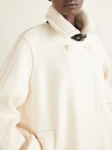 Lanvin Belted Leather-trimmed Wool Trench Coat | Thumbnail 4