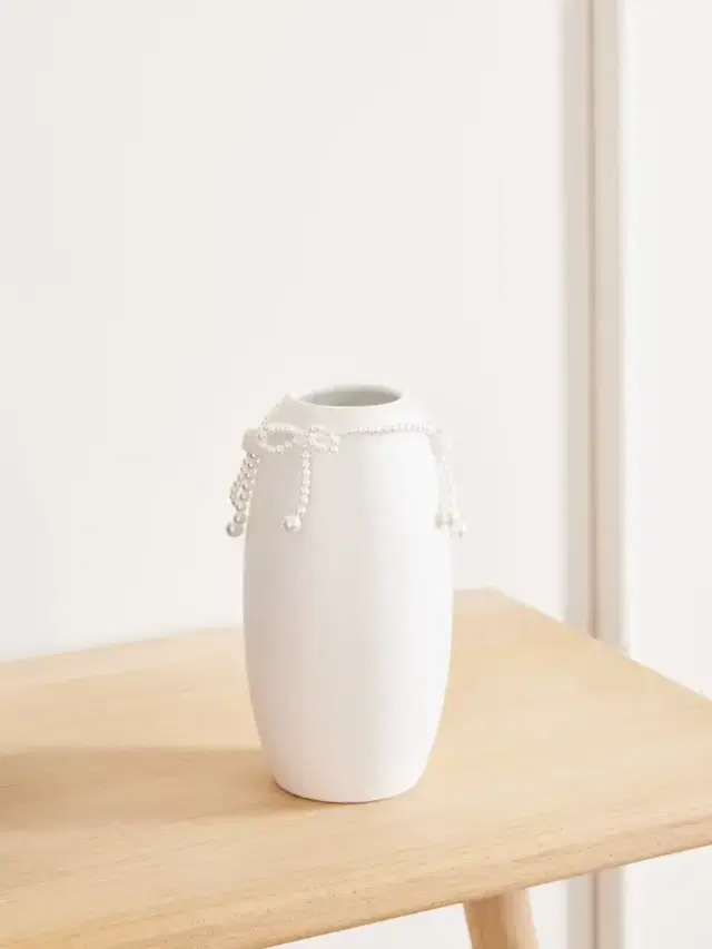 Completedworks Pearl-effect Bead-embellished Ceramic Vase