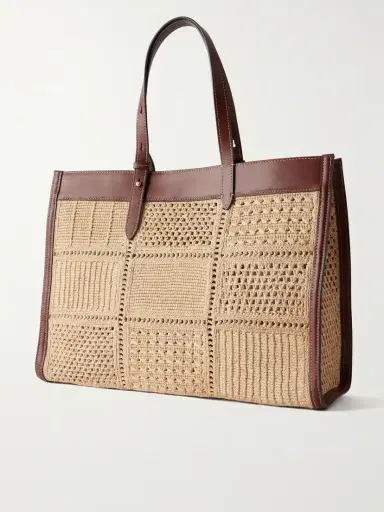Anya Hindmarch Mortimer Leather-trimmed Woven Raffia Tote | Thumbnail 4 Anya Hindmarch Mortimer Leather-trimmed Woven Raffia Tote | Thumbnail 4