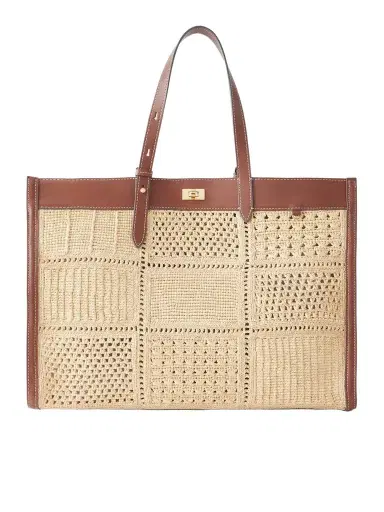 Anya Hindmarch Mortimer Leather-trimmed Woven Raffia Tote | Thumbnail 1 Anya Hindmarch Mortimer Leather-trimmed Woven Raffia Tote | Thumbnail 1