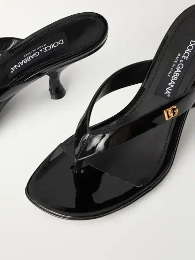 Dolce & Gabbana Logo-detailed Patent-leather Thong Sandals | Thumbnail 5 Dolce & Gabbana Logo-detailed Patent-leather Thong Sandals | Thumbnail 5