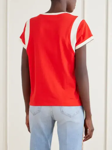 Mother The Boxy Goodie Paneled Embroidered Cotton-jersey T-shirt | Thumbnail 3
