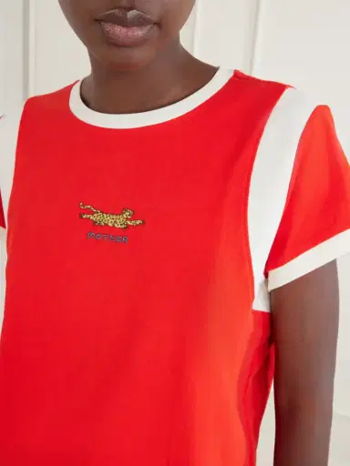 Mother The Boxy Goodie Paneled Embroidered Cotton-jersey T-shirt | Thumbnail 4