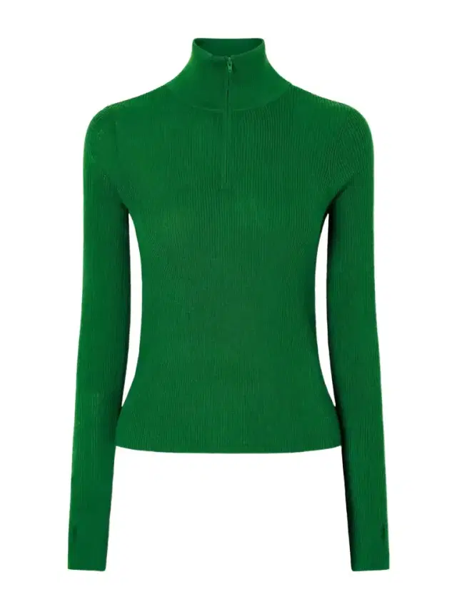 The Frankie Shop Sade Ribbed Wool And Silk-blend Half-zip Sweater