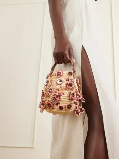 Anya Hindmarch Blossom Creature Embellished Raffia Mini Bag | Thumbnail 2