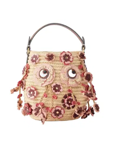 Anya Hindmarch Blossom Creature Embellished Raffia Mini Bag | Thumbnail 1