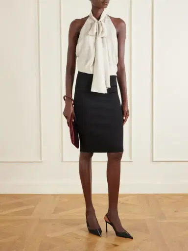 Tom Ford 85 Crystal-embellished Satin Slingback Pumps | Thumbnail 4