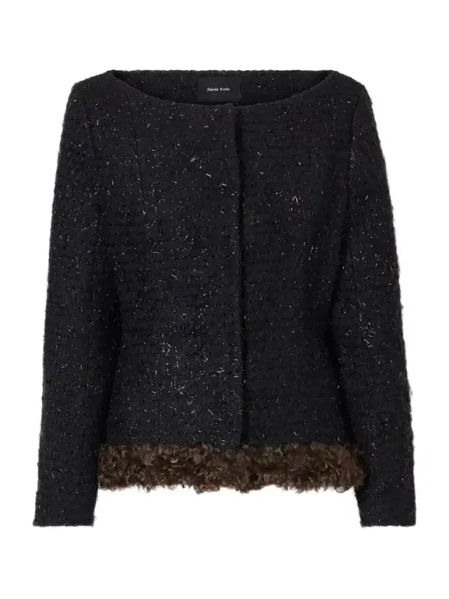 Simone Rocha Plush-trimmed Metallic Tweed Jacket
