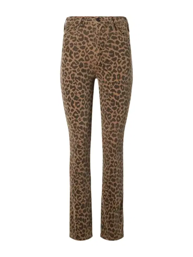 Mother The Hustler Flood Leopard-print Cotton-blend Corduroy High-rise Flared Pants