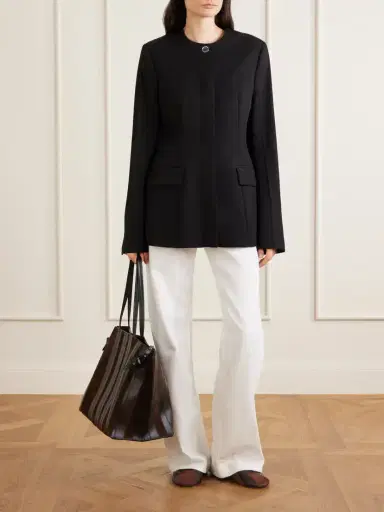 Proenza Schouler Glove Paneled Leather And Suede Ballet Flats | Thumbnail 4