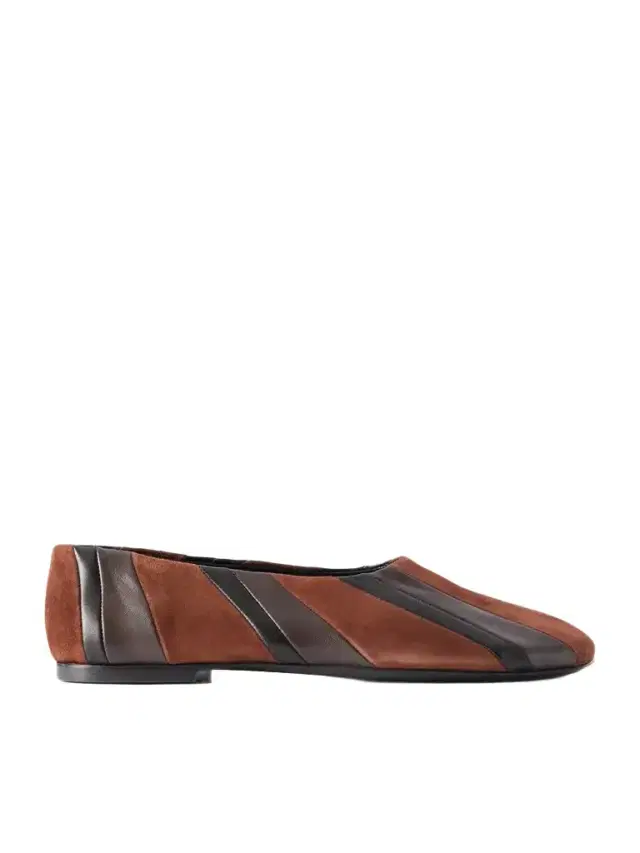 Proenza Schouler Glove Paneled Leather And Suede Ballet Flats