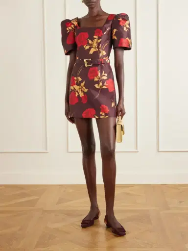 Rebecca Vallance Melora Belted Floral-print Satin-twill Mini Dress | Thumbnail 2