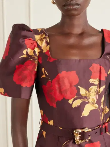 Rebecca Vallance Melora Belted Floral-print Satin-twill Mini Dress | Thumbnail 4