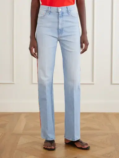 Mother The Saloon Sneak Printed High-waist Wide-leg Jeans | Thumbnail 3
