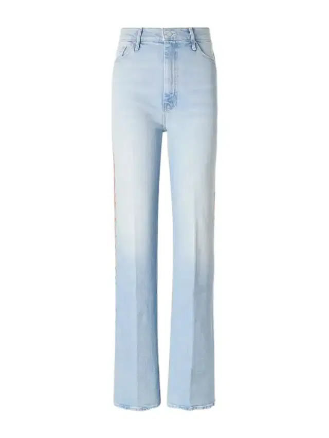 Mother The Saloon Sneak Printed High-waist Wide-leg Jeans