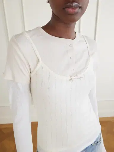 Acne Studios Ersilia Layered Ribbed Lyocell And Cotton-blend T-shirt | Thumbnail 5
