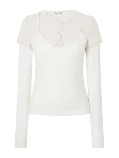 Acne Studios Ersilia Layered Ribbed Lyocell And Cotton-blend T-shirt | Thumbnail 1