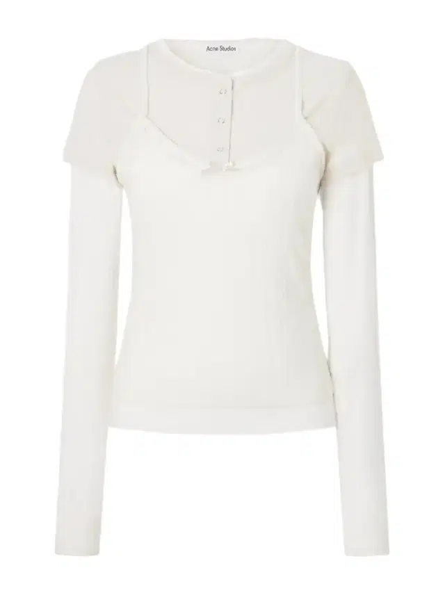 Acne Studios Ersilia Layered Ribbed Lyocell And Cotton-blend T-shirt