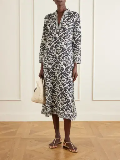 Emporio Sirenuse Giada Printed Cotton Midi Dress | Thumbnail 2