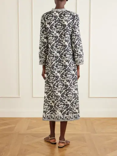 Emporio Sirenuse Giada Printed Cotton Midi Dress | Thumbnail 3