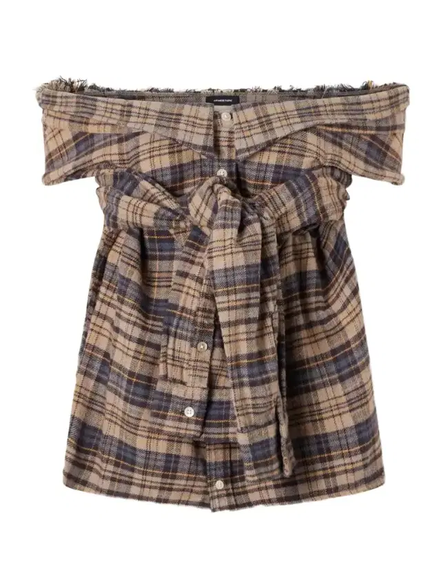 R13 Checked Cotton-flannel Blouse