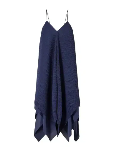 JW Anderson Tiered Asymmetric Pleated Crepe De Chine Mini Dress | Thumbnail 1 JW Anderson Tiered Asymmetric Pleated Crepe De Chine Mini Dress | Thumbnail 1