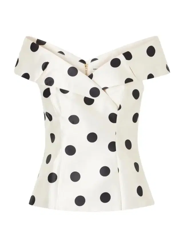 Rebecca Vallance Bacio Off-the-shoulder Polka-dot Satin-twill Top