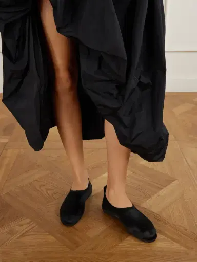 Jil Sander Elbe Rubber-trimmed Satin Flats | Thumbnail 2 Jil Sander Elbe Rubber-trimmed Satin Flats | Thumbnail 2