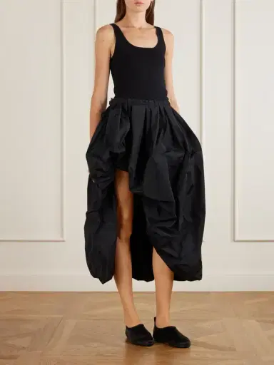 Jil Sander Elbe Rubber-trimmed Satin Flats | Thumbnail 4 Jil Sander Elbe Rubber-trimmed Satin Flats | Thumbnail 4
