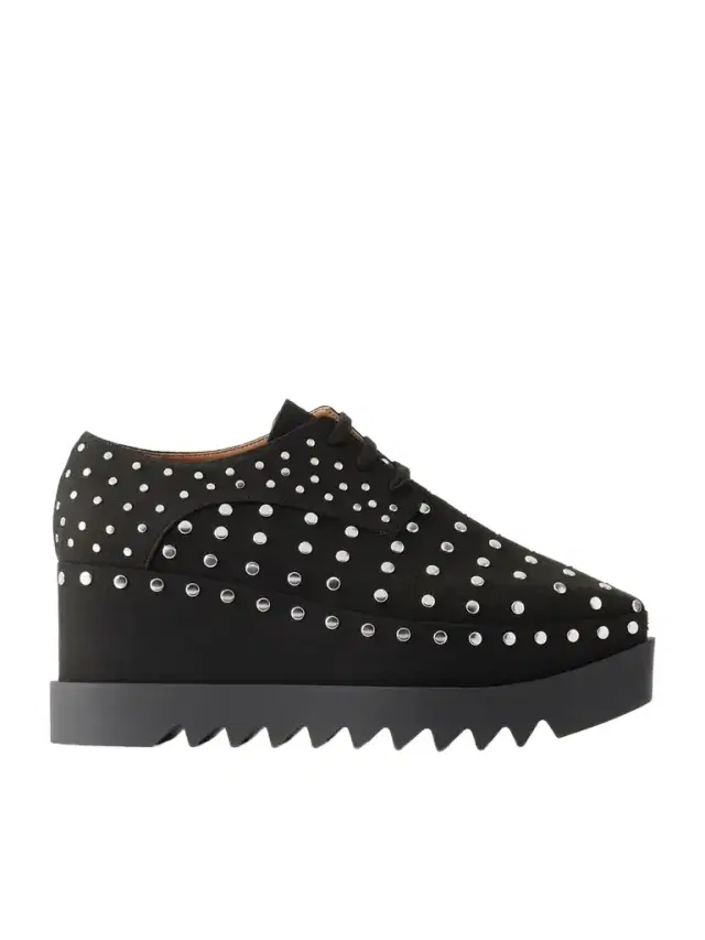 Stella McCartney Elyse Studded Textured Vegan Material Platform Brogues