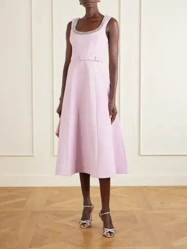 Rebecca Vallance Yolanda Belted Crystal-embellished Crepe Midi Dress | Thumbnail 2
