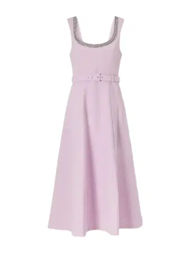 Rebecca Vallance Yolanda Belted Crystal-embellished Crepe Midi Dress | Thumbnail 1