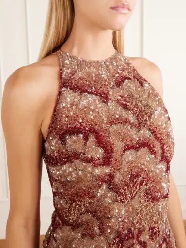 Clio Peppiatt Fringed Beaded Sequin-embellished Mini Dress | Thumbnail 4