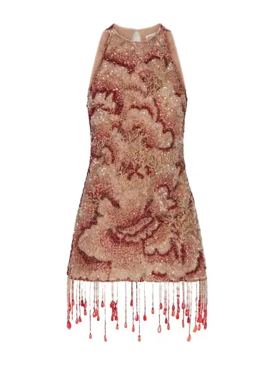 Clio Peppiatt Fringed Beaded Sequin-embellished Mini Dress | Thumbnail 1