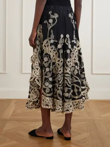 Sea Gracelyn Ruffled Lace-trimmed Cotton Wide-leg Pants | Thumbnail 4