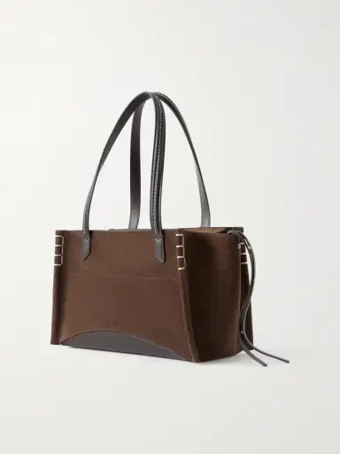 JW Anderson Loafer Cabas Leather-trimmed Suede Tote | Thumbnail 4 JW Anderson Loafer Cabas Leather-trimmed Suede Tote | Thumbnail 4