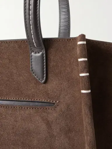 JW Anderson Loafer Cabas Leather-trimmed Suede Tote | Thumbnail 5 JW Anderson Loafer Cabas Leather-trimmed Suede Tote | Thumbnail 5